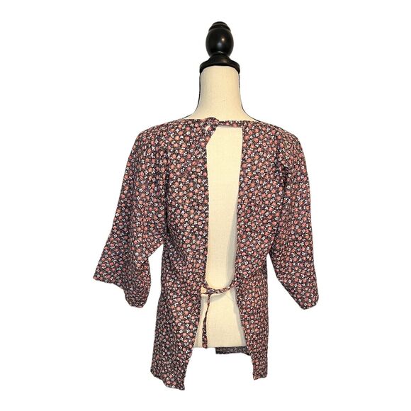 Design House Print 100% Cotton Smock Apron Front Pocket All Over Floral Print - Picture 5 of 8